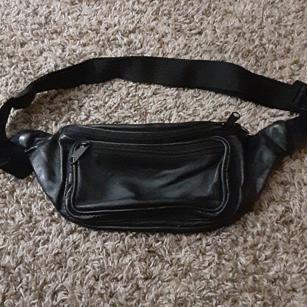 3 pocket Leather fanny pack